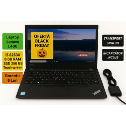 Laptop Lenovo L480 i5 8250U 8Gb Ram SSD256 Baterie OK Display 14"